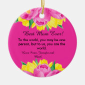 Beste moeder ooit! Roze acryl Keramisch Ornament (Voorkant)