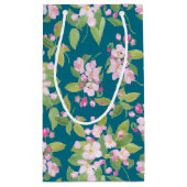 Beste Moeder Ooit Roze Appelbloesem op Marine Klein Cadeauzakje (Achterkant)