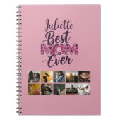 Beste Moeder Ooit Roze Bloem Foto Collage Notitieboek (Voorkant)