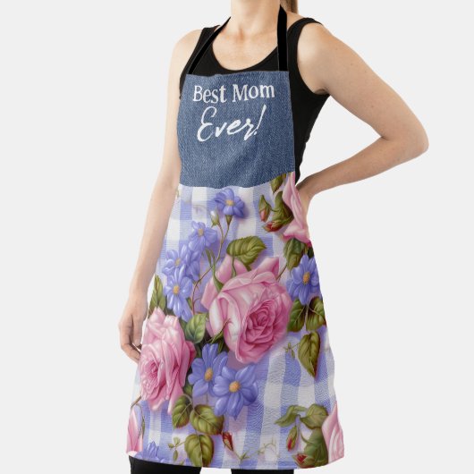 Beste Moeder Ooit Roze Bloemen All-Over Print Scho Schort (Insitu)