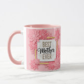 "Beste moeder ooit" Roze bloemen I Moederdag cadea Mok (Links)