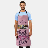 Beste Moeder Ooit Roze Bloemen Typografie Schort (Gedragen)