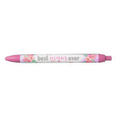Beste moeder ooit roze bloemen zwarte inkt pen (Voorkant)