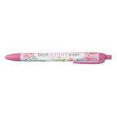 Beste moeder ooit roze bloemen zwarte inkt pen (Bodem)