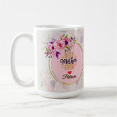 Beste moeder ooit - Roze bloemenaangepaste naam Koffiemok (Links)