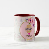 Beste moeder ooit - Roze bloemenaangepaste naam Mok (Voorkant rechts)