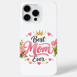 Beste Moeder Ooit Roze Bloemenkroon Hoesje – Schat