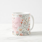 Beste Moeder Ooit Roze Bloemhart Mok (Voorkant rechts)