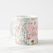 Beste Moeder Ooit Roze Bloemhart Mok (Voorkant links)