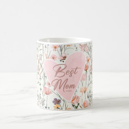 Beste Moeder Ooit Roze Bloemhart Mok (Center)