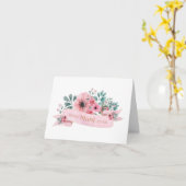 Beste Moeder Ooit Roze Bloemige Waterverf Kaart (Gele Bloem)