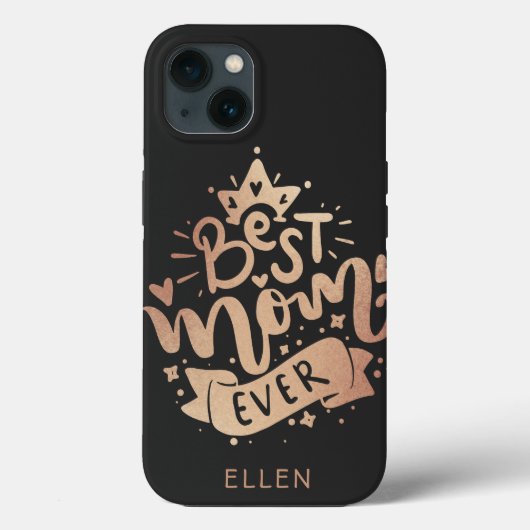 Beste Moeder Ooit Roze Goud Aangepaste Naam Moeder Case-Mate iPhone Case (Achterkant)