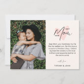 Beste moeder ooit Roze hart script Cute bericht  Feestdagenkaart (Voorkant)