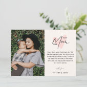 Beste Moeder Ooit Roze Hart Script Lieve Boodschap Feestdagenkaart (Staand voorkant)