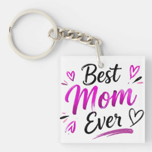 Beste Moeder Ooit Roze Hart Sleutelhanger