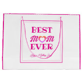 Beste Moeder Ooit Roze Hart Typografie Moederdag Groot Cadeauzakje (Achterkant)