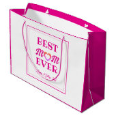 Beste Moeder Ooit Roze Hart Typografie Moederdag Groot Cadeauzakje (Achterkant Gekanteld)