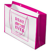Beste Moeder Ooit Roze Hart Typografie Moederdag Groot Cadeauzakje (Voorkant Gekanteld)