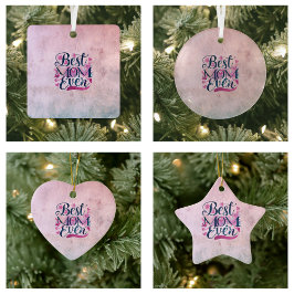 Beste Moeder Ooit Roze Harten Vlinders en Bloemen Keramisch Ornament