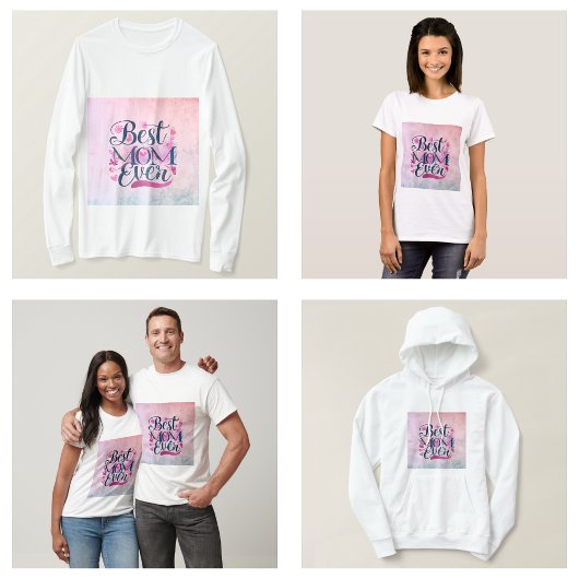 Beste Moeder Ooit Roze Harten Vlinders en Bloemen T-shirt