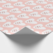 Beste moeder ooit roze hartpatroon cadeaupapier (Hoek)