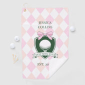 Beste moeder ooit Roze moderne dame golfer Moederd Golfhanddoek (Insitu)