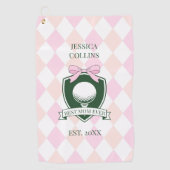 Beste moeder ooit Roze moderne dame golfer Moederd Golfhanddoek (Voorkant)