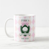 Beste moeder ooit Roze moderne dame golfer Moederd Koffiemok (Links)