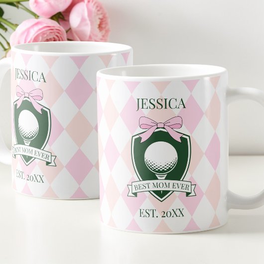 Beste moeder ooit Roze moderne dame golfer Moederd Koffiemok