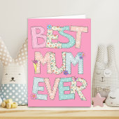 Beste moeder ooit roze Moederdag Feestdagen Kaart