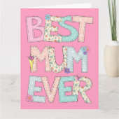 Beste moeder ooit roze Moederdag Kaart (Voorkant)