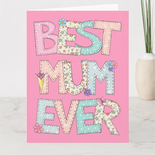 Beste moeder ooit roze Moederdag Kaart (Voorkant)