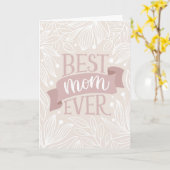 Beste moeder ooit. Roze moederdag met floraalblad Kaart (Gele Bloem)