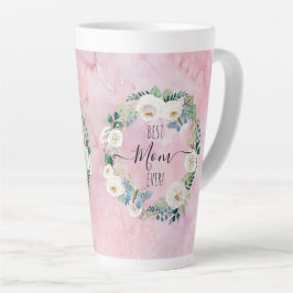 Beste Moeder Ooit Roze N Wit Bloemen Waterverf Was Latte Mok