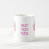 Beste moeder ooit roze pioenroos boeket Moederdag Koffiemok (Center)