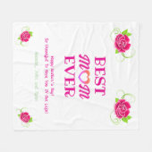 Beste moeder ooit roze rozen hart Moederdag cadeau Fleece Deken (Voorkant (Horizontaal))