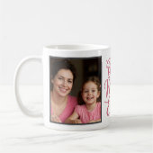 Beste Moeder Ooit Roze Script 2 Foto Aandenken Koffiemok (Links)
