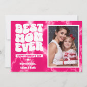 Beste moeder ooit Roze Tie Dye Foto Moederdag Kaart (Voorkant)