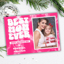 Beste moeder ooit Roze Tie Dye Foto Moederdag