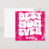 Beste moeder ooit Roze Tie Dye Moederdag Kaart (Voorkant / Achterkant)