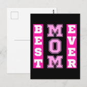 Beste Moeder Ooit Roze Typografie Moederdag Gesche Briefkaart (Voorkant / Achterkant)