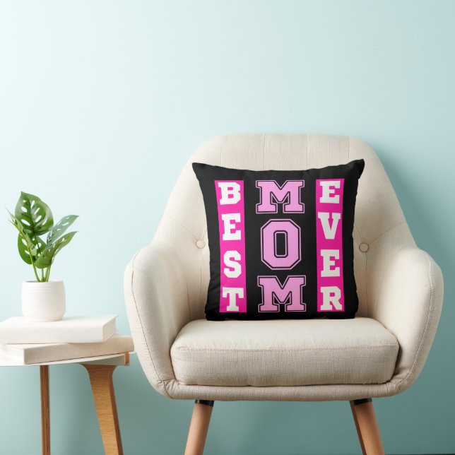 Beste Moeder Ooit Roze Typografie Moederdag Gesche Kussen (Stoel)