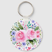 Beste moeder ooit Roze Waterverf Bloemen Moederdag Sleutelhanger (Achterkant)