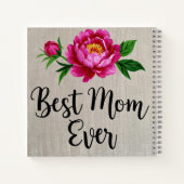 Beste moeder ooit Roze Waterverf Flower Poster Notitieboek (Achterkant)