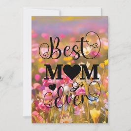 Beste Moeder Ooit Roze Wilde Bloemen Veld 2025 Feestdagenkaart
