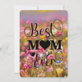 Beste Moeder Ooit Roze Wilde Bloemen Veld 2025 Feestdagenkaart (Voorkant)