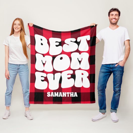 Beste moeder ooit rustieke rode buffel gespeeld Ke Fleece Deken (In situ)