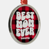 Beste moeder ooit rustieke rode buffel gespeeld Ke Metalen Ornament (Rechts)