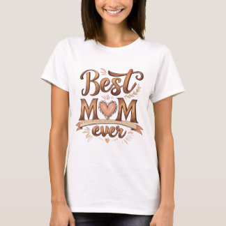 Beste moeder ooit rustieke typografie met hart t-shirt