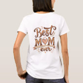 Beste moeder ooit rustieke typografie met hart t-shirt (Achterkant)